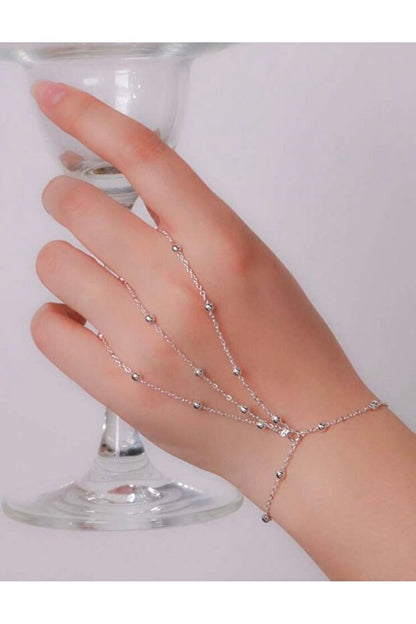 WRISTTE KADIN GÜMÜŞ TOP ZİNCİRLİ ŞAHMERAN BİLEKLİK