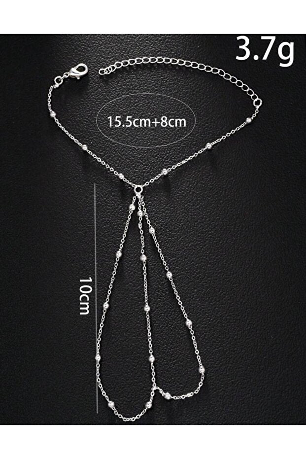 WRISTTE KADIN GÜMÜŞ TOP ZİNCİRLİ ŞAHMERAN BİLEKLİK