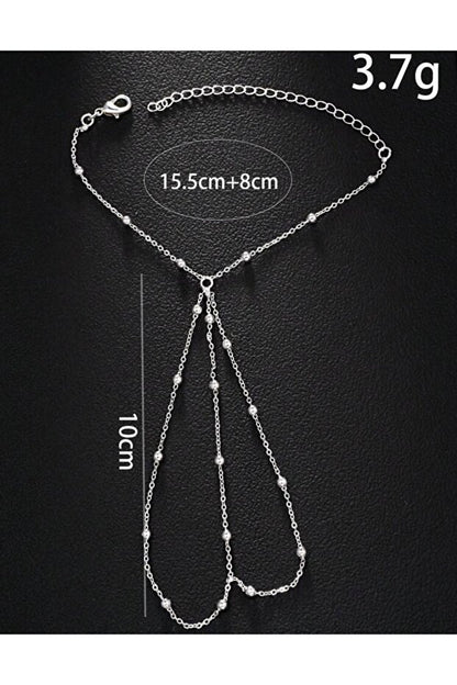 WRISTTE KADIN GÜMÜŞ TOP ZİNCİRLİ ŞAHMERAN BİLEKLİK